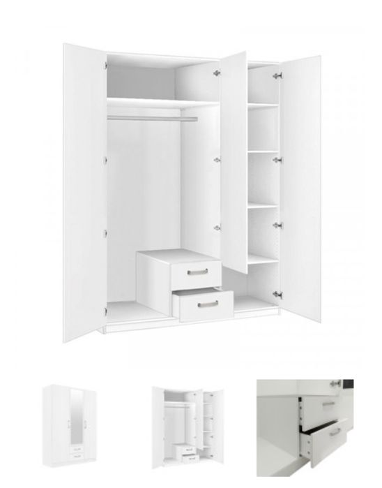 Белый шкаф с зеркалом