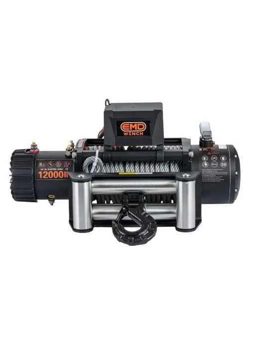 Troliu electric auto EMD Winch 12000lbs (5443kg), 12V, cablu otel, 26m, raport 265:1