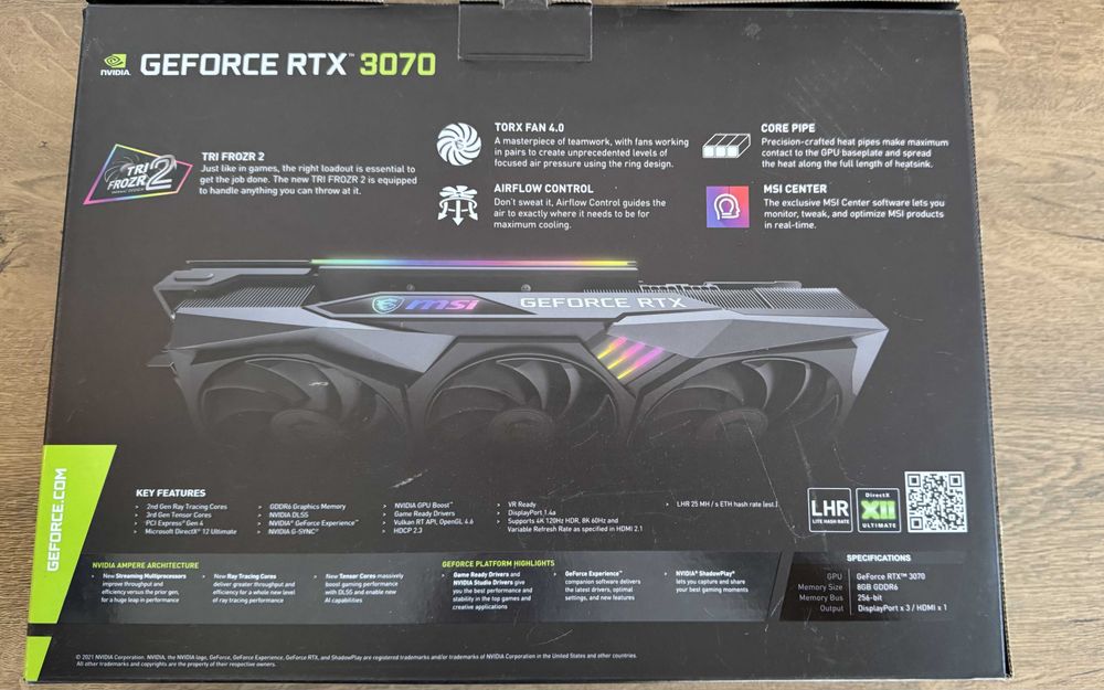 Видеокарта MSI GeForce RTX 3070 GAMING Z TRIO 8GB GDDR6