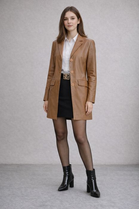 Пальто кожа Италия