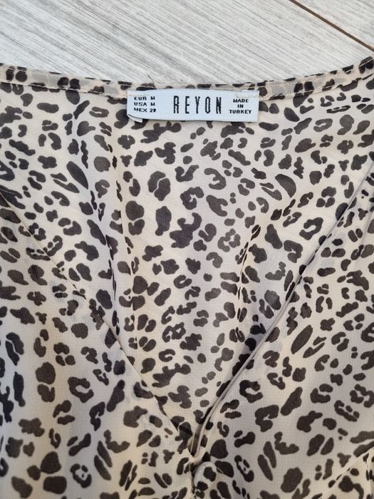 Rochie midi Reyon - vaporoasa animal print