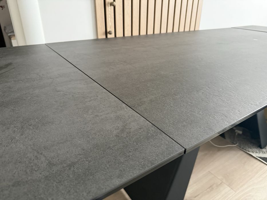 Masa extensibila sticla cu ceramica negru mat 160/240