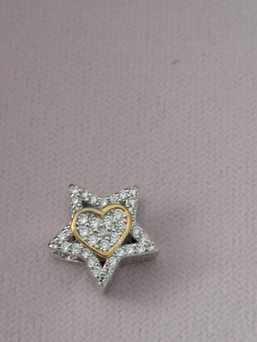 Pandantiv argint nou inimă cu stea