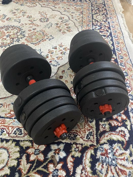 Гантели по 15кг общий вес 30 кг