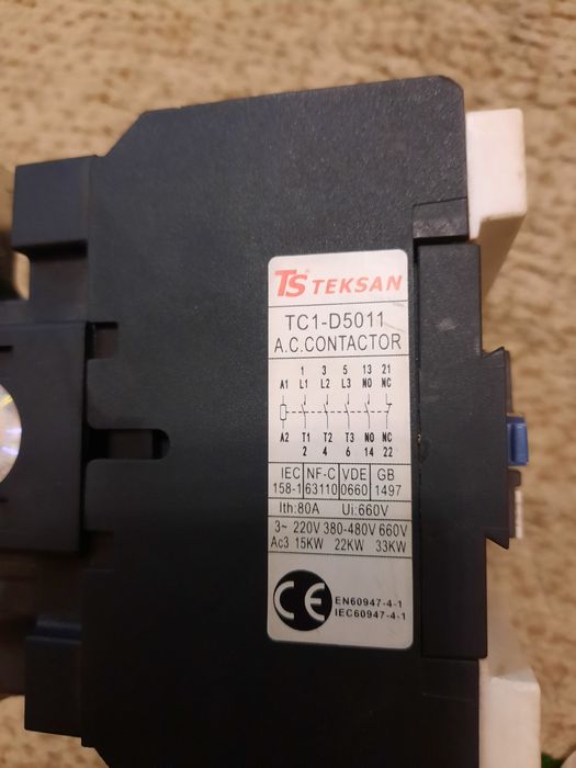 Продается контактор TEKSAN TC1-D5011