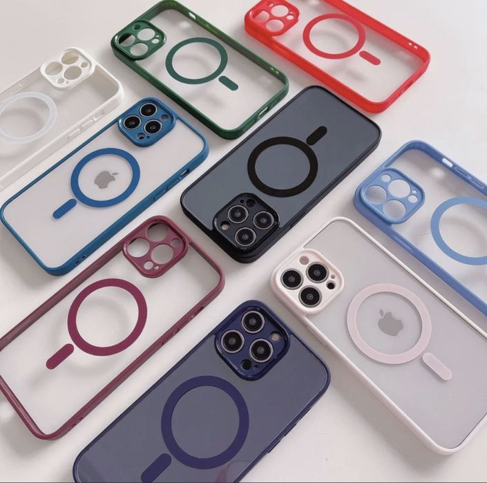Силиконов кейс,гръб за IPhone 12,13,14,15, всички модели Magsafe 7цвят