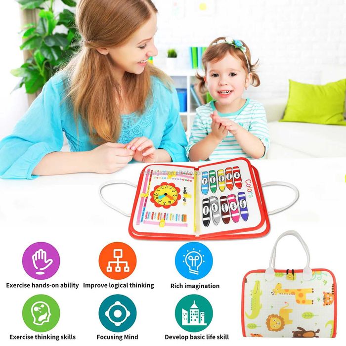 Бизиборд образователна книжка Монтесори активна дъска за игра подарък