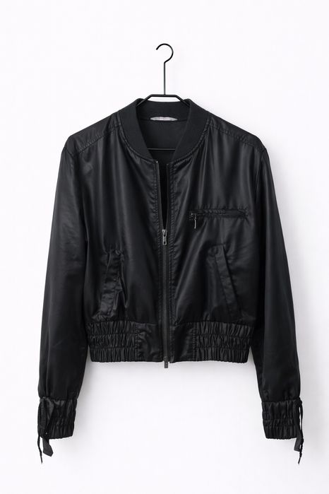 Jachetă bomber neagră Stefanel, stil casual-urban, mărimea M-L