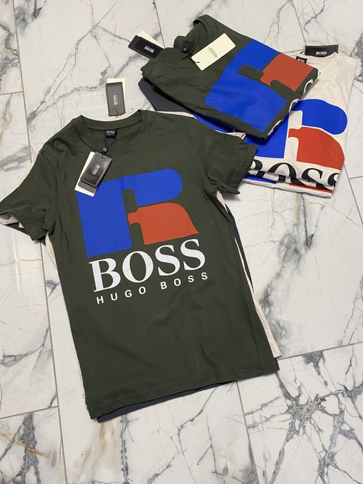 Мъжка тениска HUGO BOSS  черна бяла зелена сива кремава Мъжки тениски