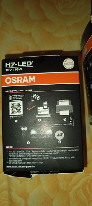 Bec led  H7 osram omologate RAR