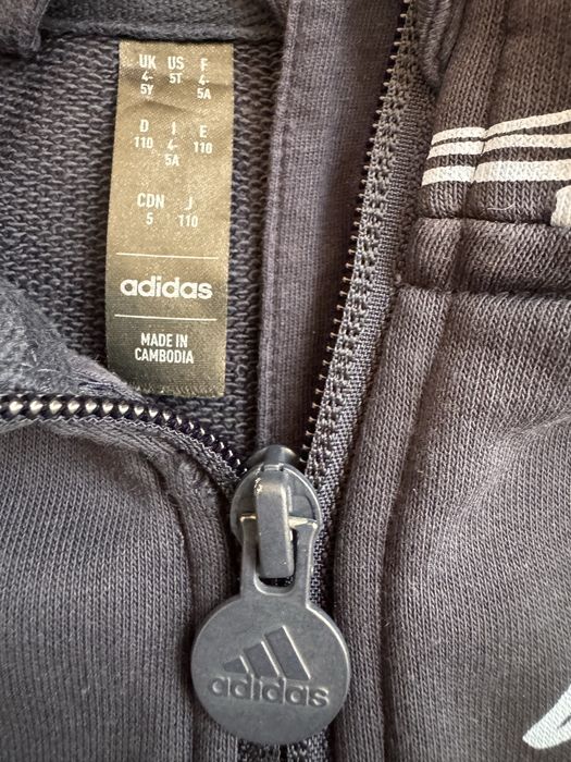 Trening pentru copii, Adidas, bluza cu fermoar, 110cm, 4-5 ani