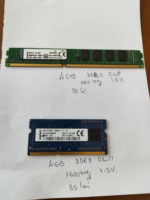 Memorie RAM DDR3 Kingston