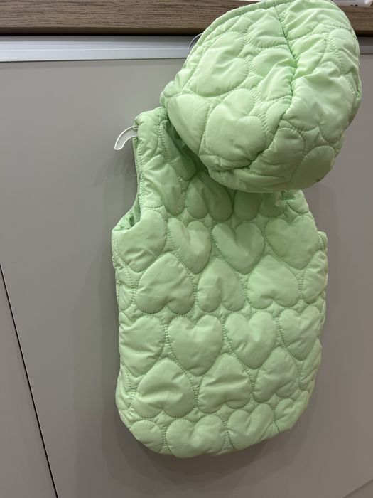 Детска грейка с памучен хастар  в ябълково зелено