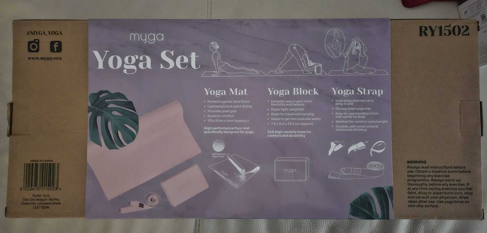 Set pentru yoga, Myga, Spuma EVA, Roz, NOU, sigilat