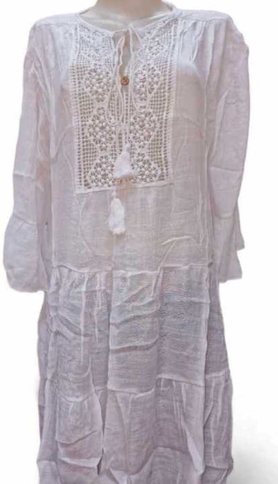 Свежарска плажна туника с пискюли