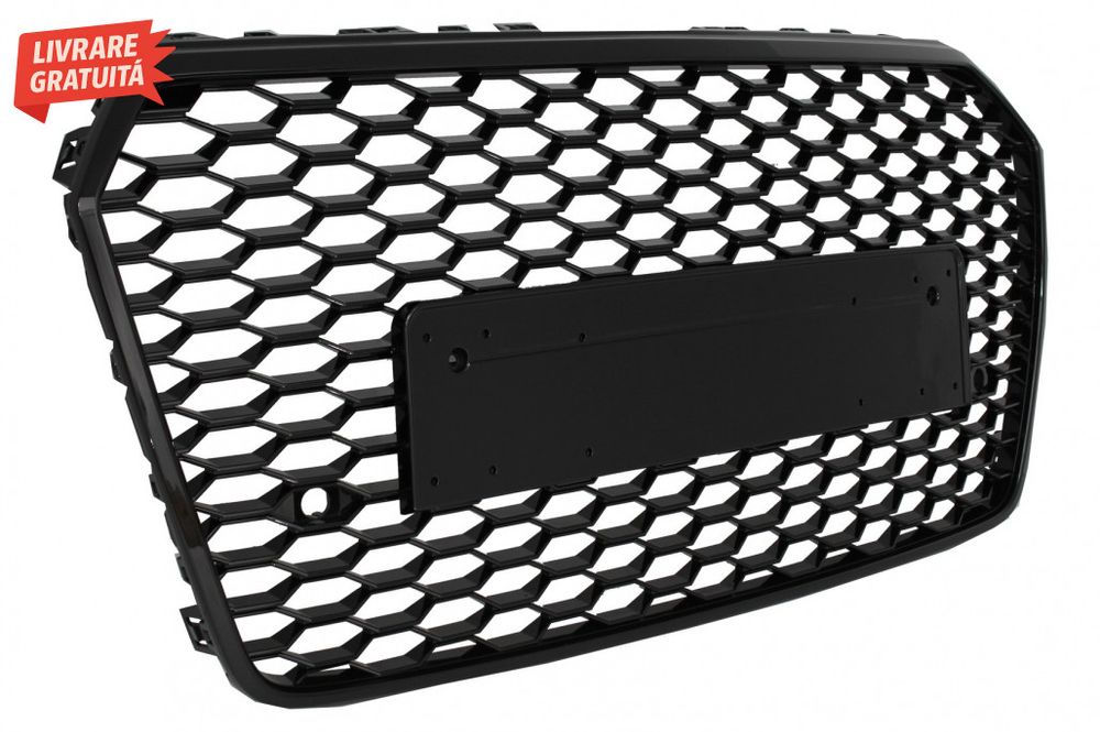 Grila Bara Fata AUDI A7 4G Facelift (2015-2017) RS7 Design Negru Lucio