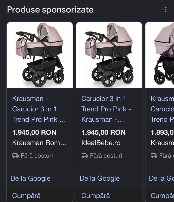 Carucior Krausman Trend Pro Pink 2 in 1