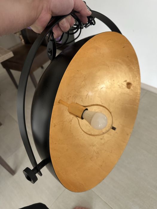 Lampa podea aurie,E 27,negru/auriu