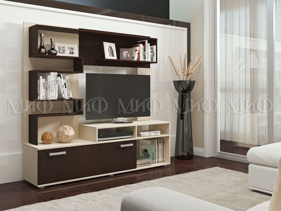 Новая стенка Миф рица коричневый.