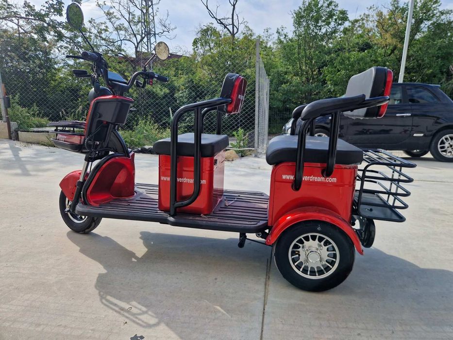 електрическа триколка с 2 седалки  на изплащане с гаранция