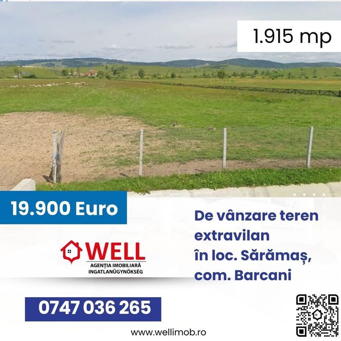 De vânzare teren extravilan în  loc. Sărămaș, com. Barcani