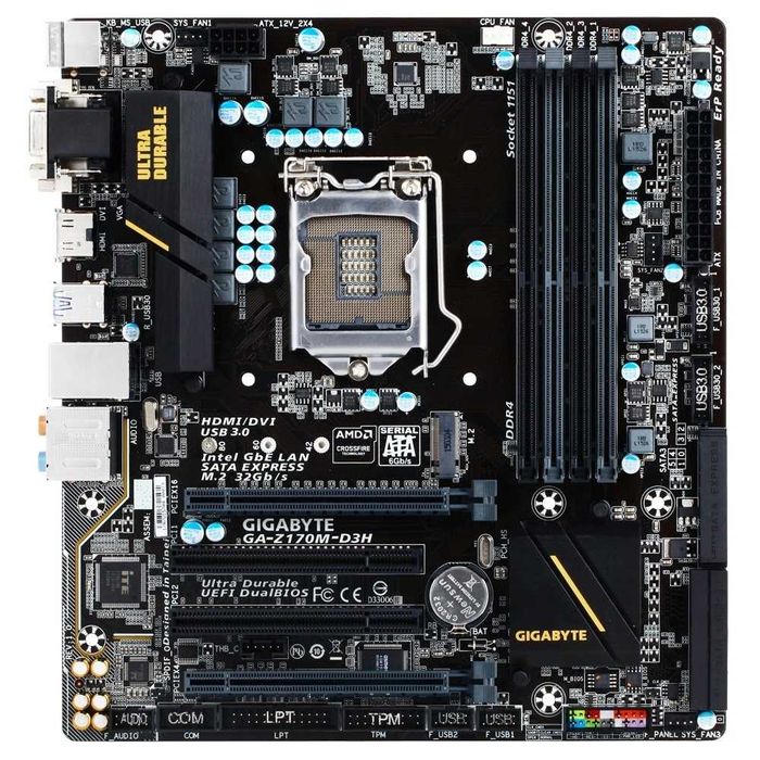 Дъно Дънна платка Gigabyte GA-Z170M-D3H 1151 DDR4 до 64GB OVERCLOCK