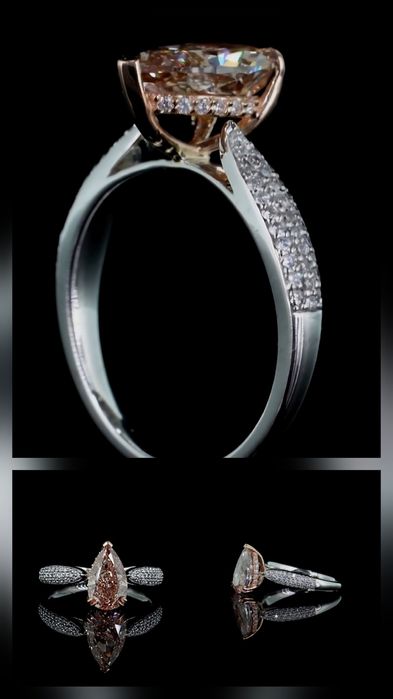 Bijuterie,rara ,  din aur alb 3 ,75,gr,cu diamant 2,50C, FA NCY BROWN