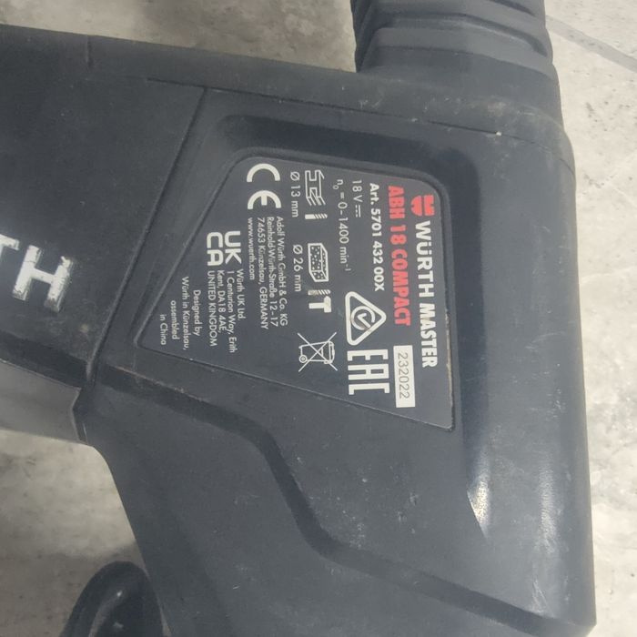 Vind set wurth rotopercutor nou nefolosit și filetanta