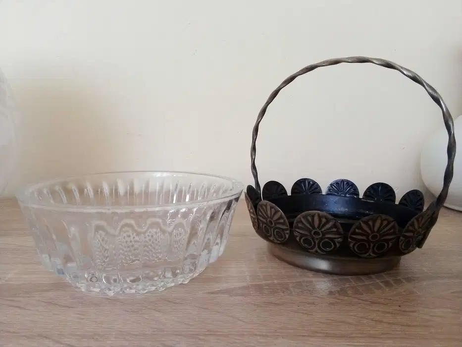 Красива стъкло с метал купа от СССР/ Винтидж