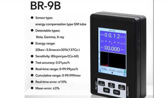 Detector radiatii nucleare B/G/X ray/0-99.99 µSv/h/Tub SBM20/FF precis