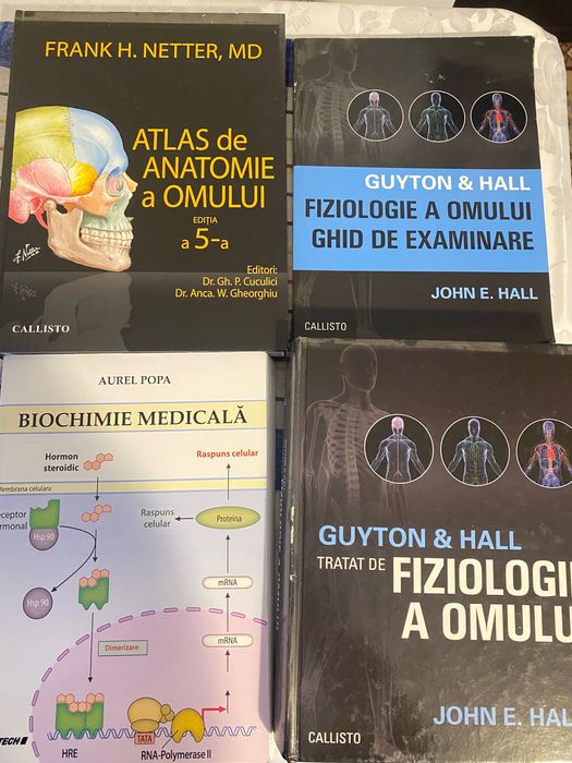 Atlas anatomie Netter, fiziologie Guyton si biochimie