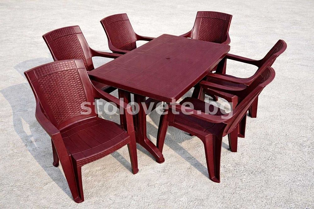 Градински ратан мебели | маса със столове за тераса и двор