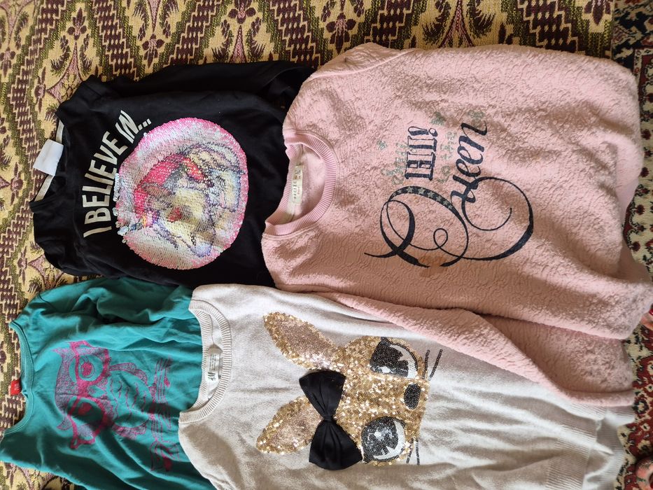 Блузки с дълъг ръкав и клинчета - 128-134см