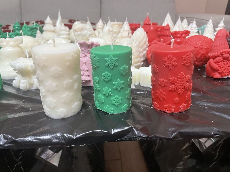 Коледни, соеви свещи