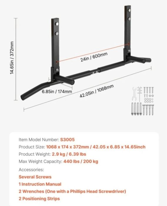 Bara tractiuni pull-ups Vevor