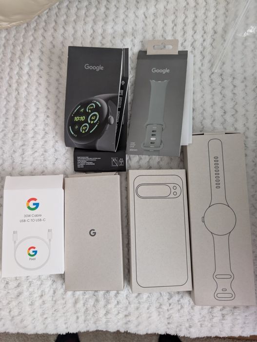 Vând Google Pixel 9 pro xl + watch 3 45mm LTE + earbuds 2 pro