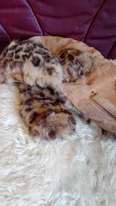 Ушанка естествена кожа  и косъм/58 см./