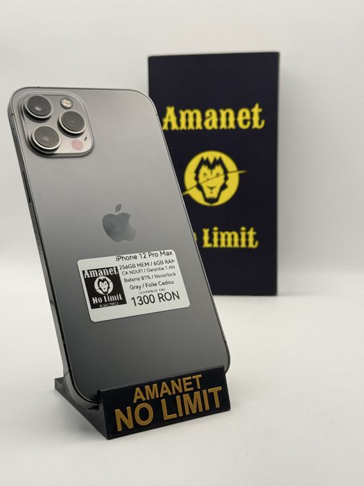 iPhone 12 Pro Max 256GB Baterie 81% ,  AMANET NO LIMIT , Ca NOU!!! Garantie 12Luni.