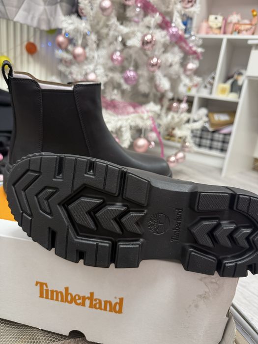 ghete Chelsea Timberland Greyfield din piele neagră