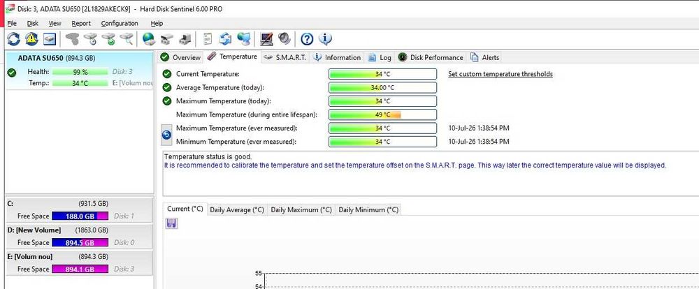 SSD Solid State Drive Adata SU650 960GB 2.5" Sata III 6Gb/s ASU650SS-960GT