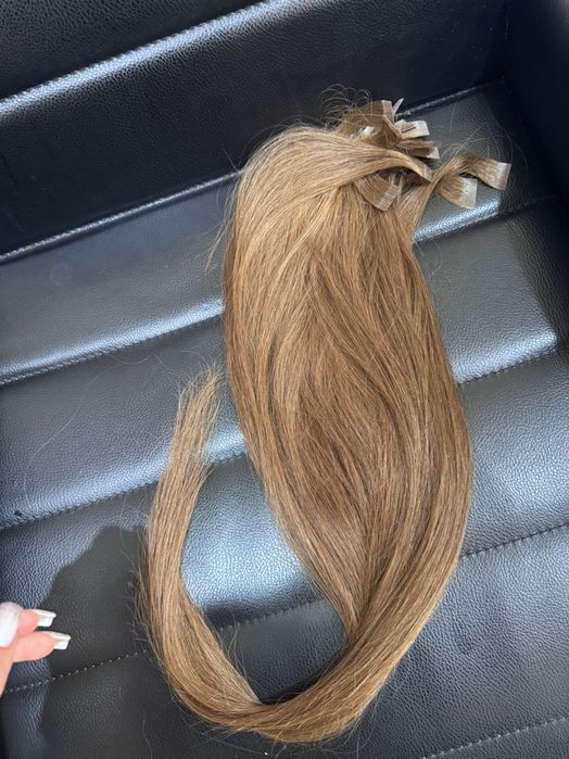 Коса на стикери естествена