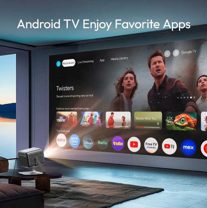 2200 ANSI люменов V80 DLP мини-проектор BYINTEK 4К проектор, Премиум