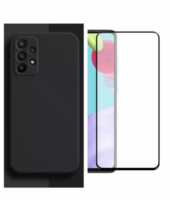 Husa Silk Inte Catifea si Folie Sticla Samsung A23/A33/A34/A35/A55/A56