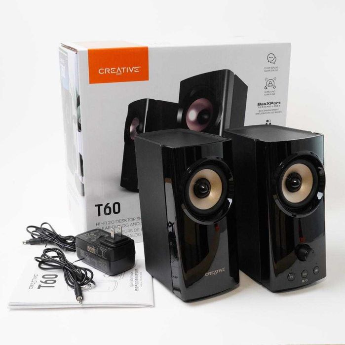 Creative T60, Тонколони 30W, Bluetooth/3.5мм жак/Разопаковани Продукти