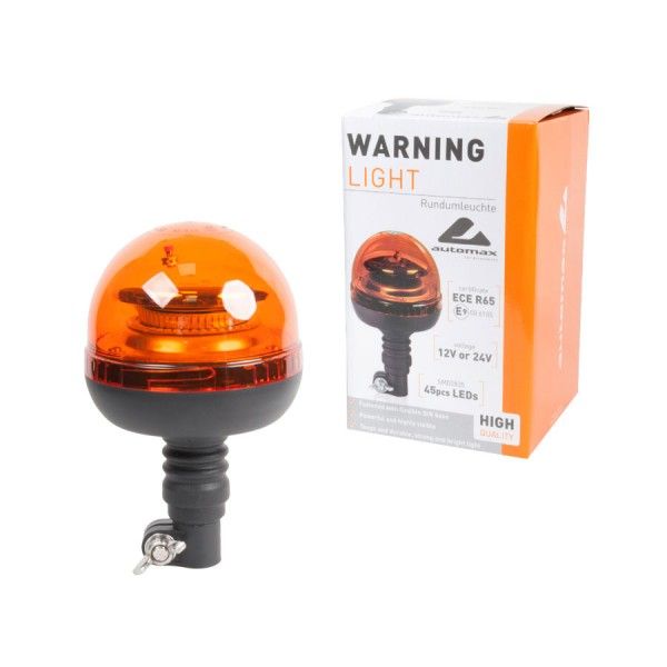Girofar auto Automax 12V/ 24V, orange cu bec LED, fixare pe suport, 45 Led-uri, R10, R65