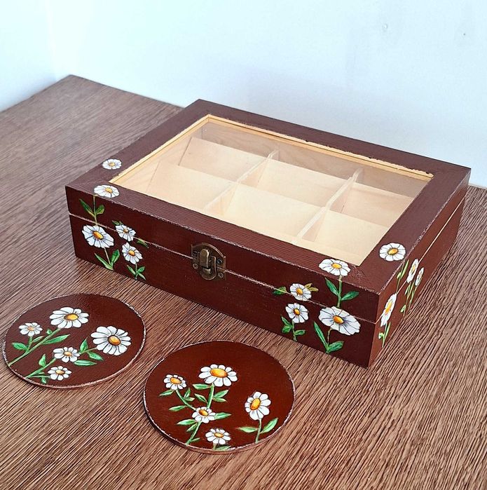 Кутия за чай " Маргаритки"