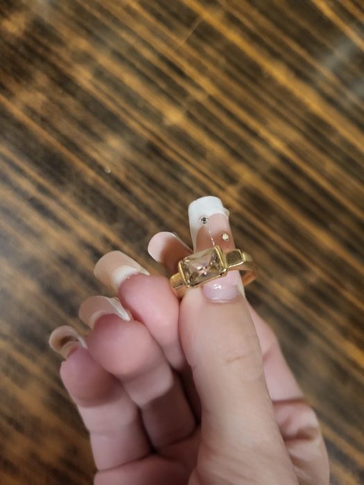 Inel aur 14k piatra roz
