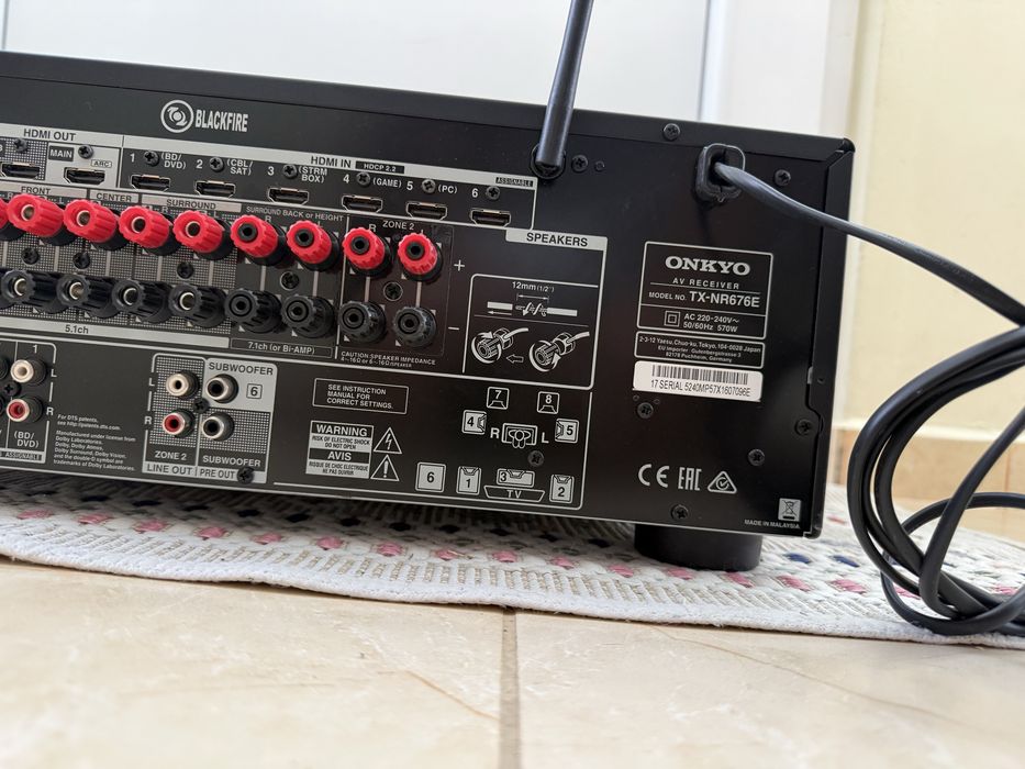 Onkyo TX-NR676 Dolby Atmos Wi-Fi Bluetooth