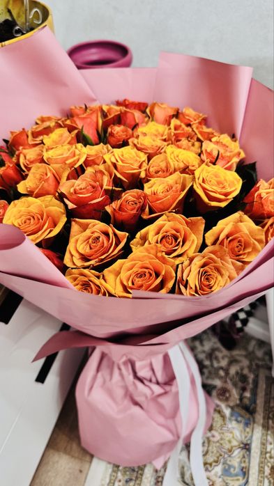 51 роз огромный букет