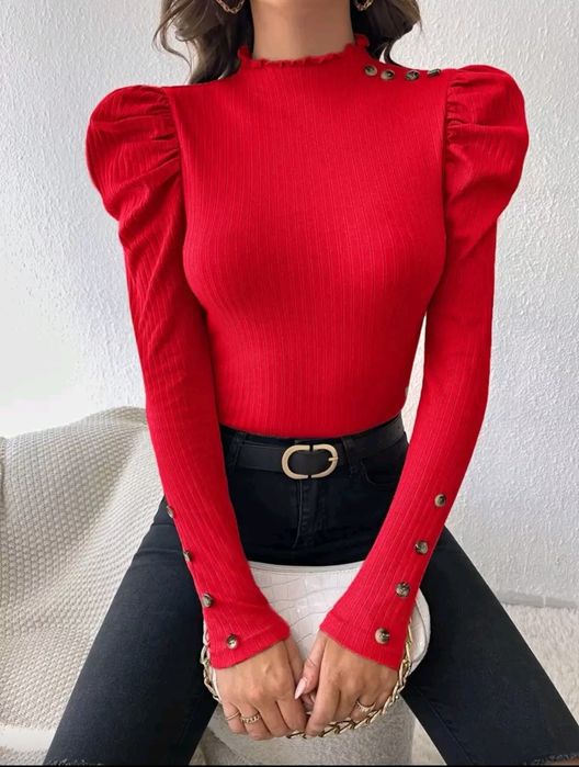 Страхотна, червена дамска блуза  L размер